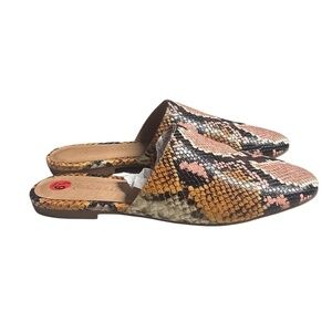 Madewell Cory Mule Snake Embossed Women's Size 6.5 Blush Tone Slip On Shoes